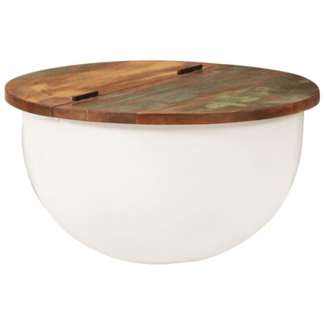 Mesa de centro de madera maciza reciclada blanca 50x27 cm vidaXL