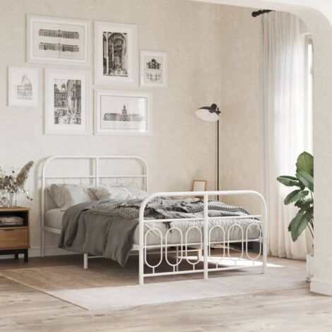 Estructura cama sin colchón con estribo metal blanco 120x200 cm vidaXL (1/5)