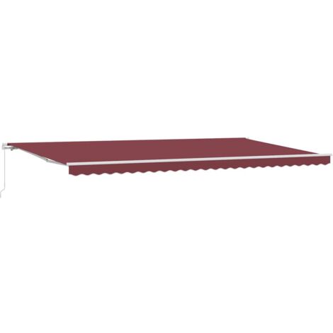 Toldo retráctil manual burdeos 500x300 cm vidaXL (1/5)