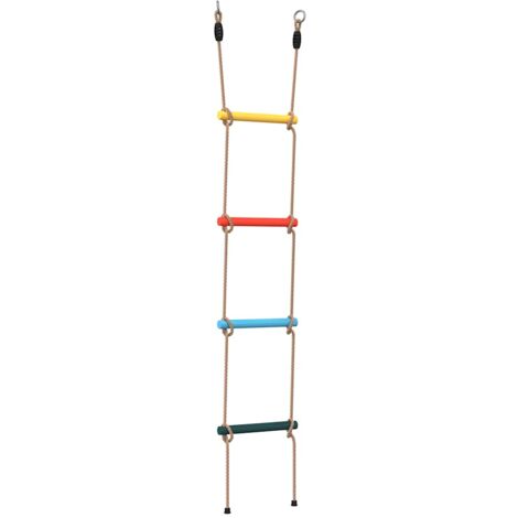 Escalera de cuerda para niños con 4 peldaños multicolor vidaXL