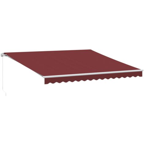 Toldo retráctil manual color burdeos 400x350 cm vidaXL