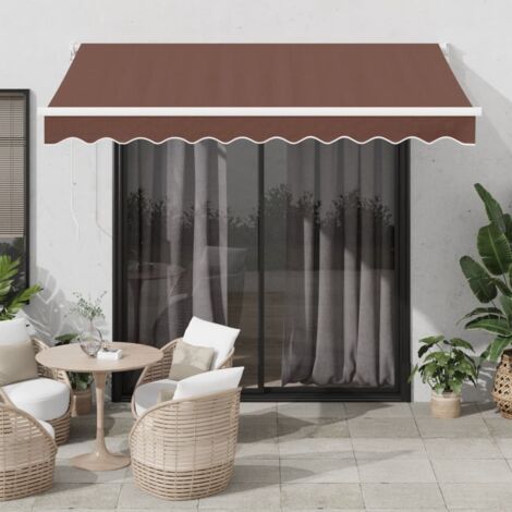 Toldo retráctil manual marrón 300x250 cm vidaXL
