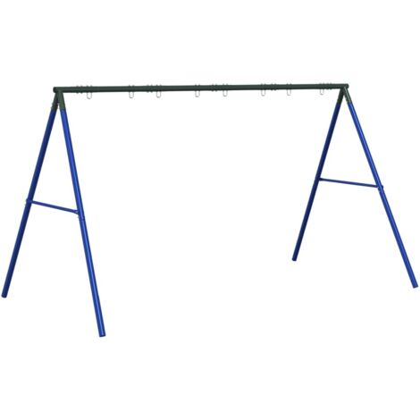 Estructura columpio exterior y 8 ganchos para colgar acero azul vidaXL