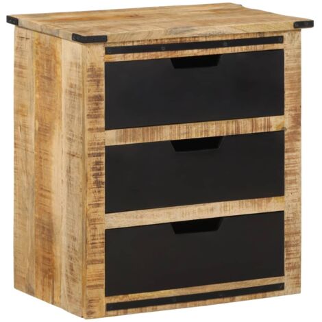 Aparador con 3 cajones madera maciza de mango 55x35x60 cm vidaXL (1/5)