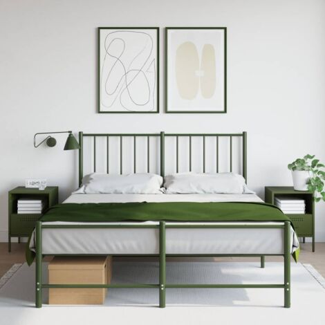 Mesitas de noche 2 unidades acero verde oliva 36x39x50,5 cm vidaXL