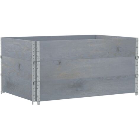 Collares de palets 3 uds madera maciza de pino gris 120x80 cm vidaXL