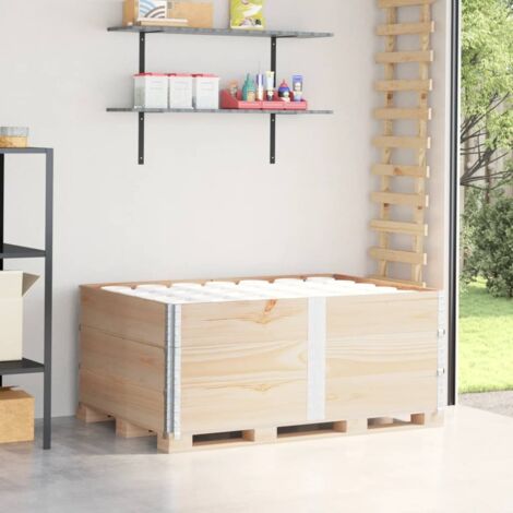 Collares de palets 3 unidades madera maciza de pino 150x100 cm vidaXL