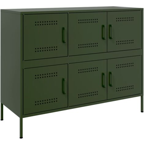 Aparador acero verde oliva 100,5x39x79 cm vidaXL