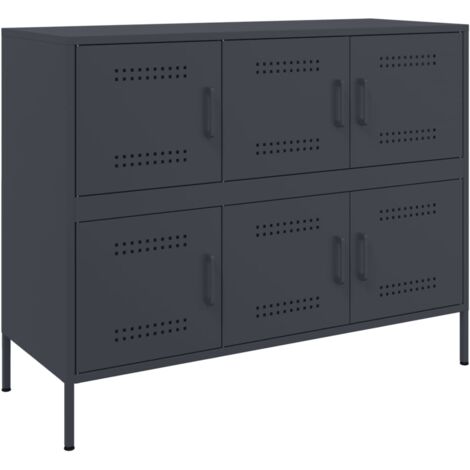 Aparador acero gris antracita 100,5x39x79 cm vidaXL