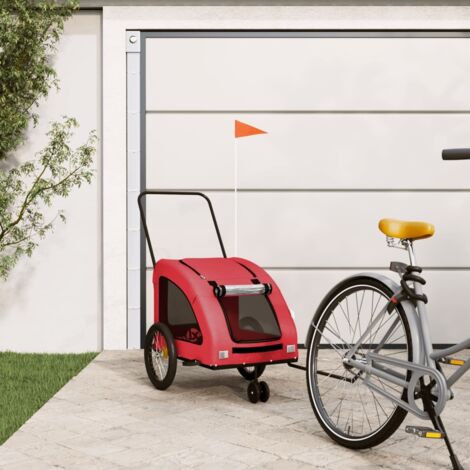 Remolque de bicicleta mascotas hierro tela Oxford rojo vidaXL