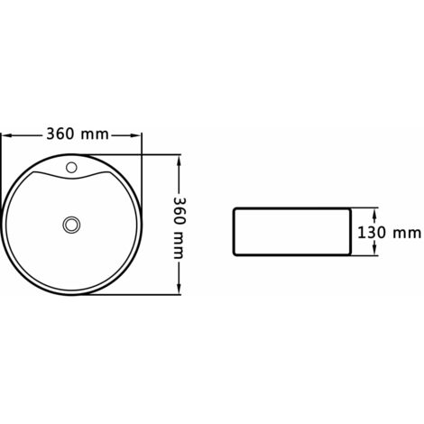 Lavabo con rebosadero 36x13 cm cerámica blanco vidaXL