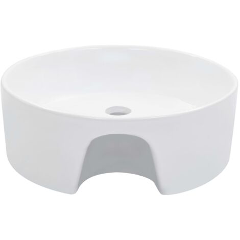 Lavabo con rebosadero 36x13 cm cerámica blanco vidaXL