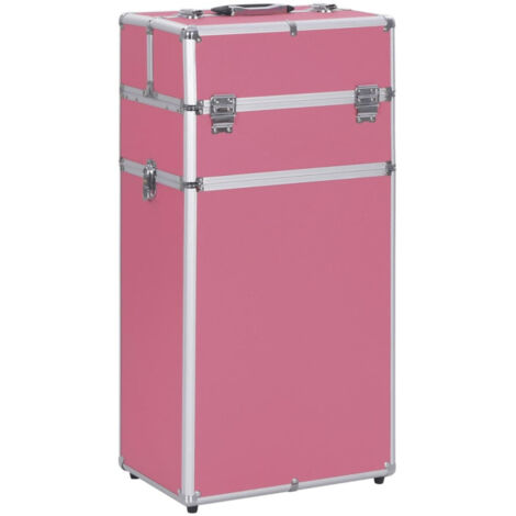 Maletín Maquillaje Rosa Metálico Grande