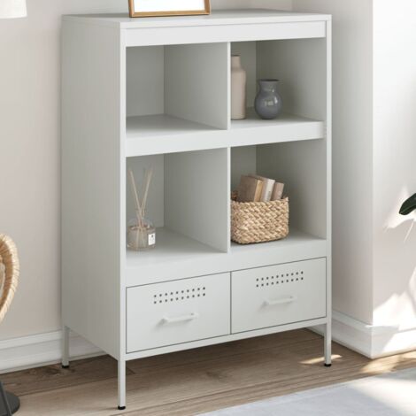 Aparador acero blanco 68x39x101,5 cm vidaXL (1/5)