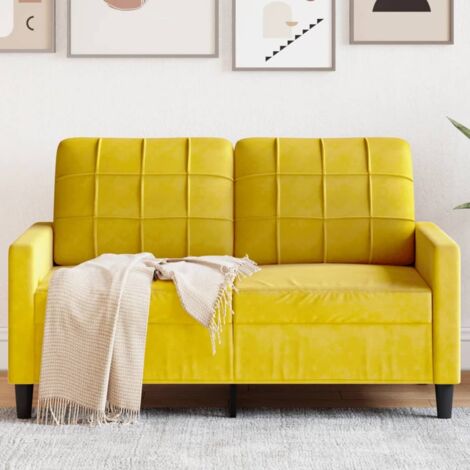 Sofá de 2 plazas terciopelo amarillo 120 cm vidaXL