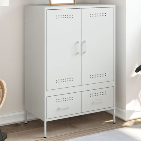 Aparador acero blanco 68x39x101,5 cm vidaXL (1/5)