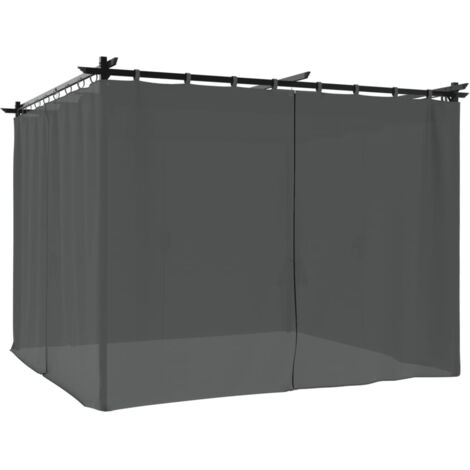 vidaXL Cenador con cortinas acero gris antracita 3x3 m