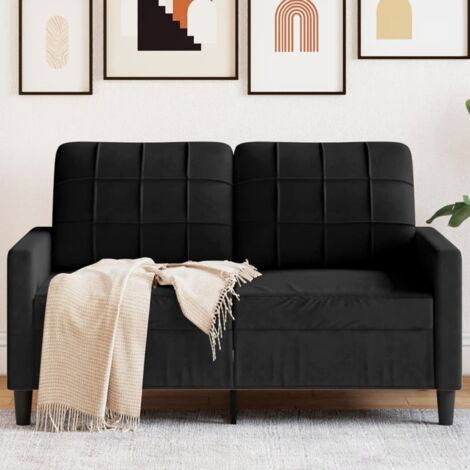 Sofá de 2 plazas terciopelo negro 120 cm vidaXL