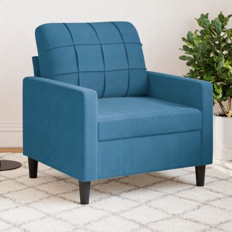 Sillón de terciopelo azul 60 cm vidaXL