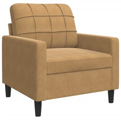Sillón de terciopelo marrón 60 cm vidaXL