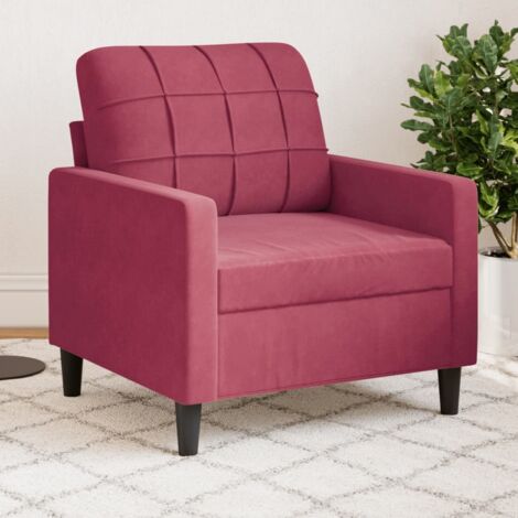 Sillón de terciopelo rojo tinto 60 cm vidaXL