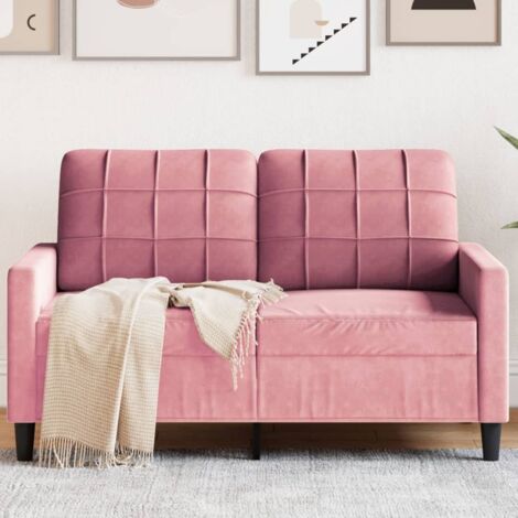 Sofá de 2 plazas terciopelo rosa 120 cm vidaXL (1/5)