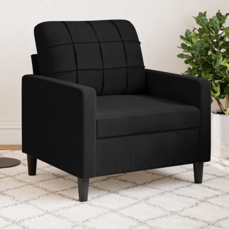 Sillón de terciopelo negro 60 cm vidaXL