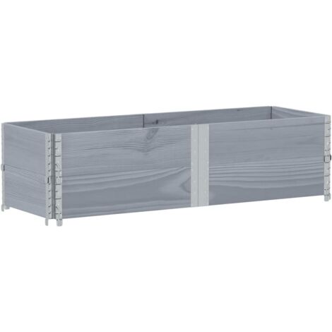 Collares de palets 2 uds madera maciza de pino gris 150x50 cm vidaXL