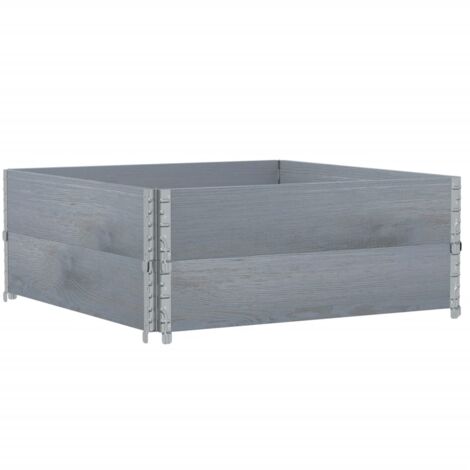 Collares de palets 2 uds madera maciza de pino gris 100x100 cm vidaXL