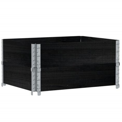 Collares de palets 2 uds madera maciza de pino negro 80x60 cm vidaXL