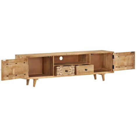 Mueble de TV de madera maciza de mango 140x30x40 cm vidaXL