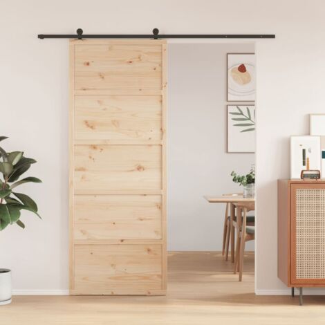 Puerta de granero madera maciza de pino 80x208 cm vidaXL