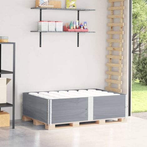 Collares de palets 2 uds madera maciza de pino gris 150x100 cm vidaXL