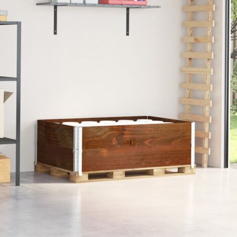 Collares de palets 2 uds madera maciza de pino marrón 120x80 cm vidaXL