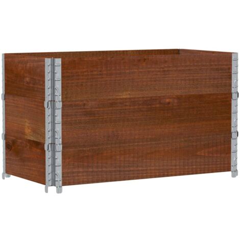 Collares de palets 3 uds madera maciza de pino marrón 100x50 cm vidaXL