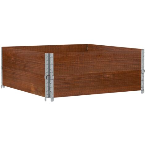 Collares de palets 2 uds madera maciza pino marrón 100x100 cm vidaXL