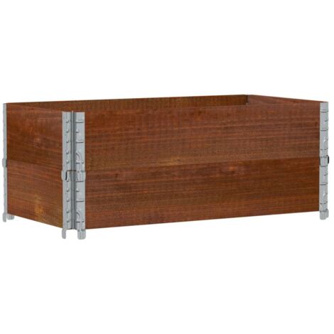 Collares de palets 2 uds madera maciza de pino marrón 100x50 cm vidaXL