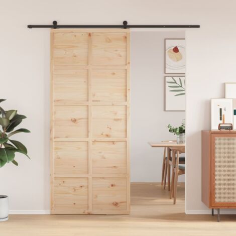 Puerta de granero madera maciza de pino 90x208 cm vidaXL