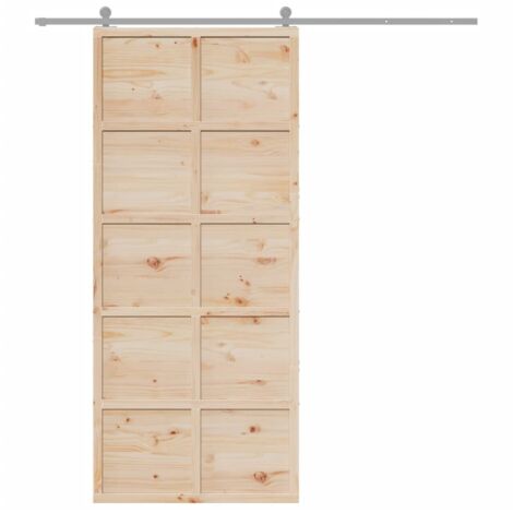 Puerta de granero madera maciza de pino 90x208 cm vidaXL