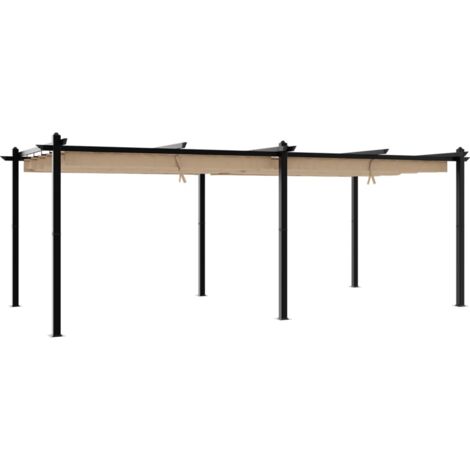 Cenador de jardín con techo retráctil taupe 3x6 m vidaXL