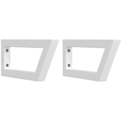Soportes estante de lavabo 2 unidades trapecio acero blanco vidaXL