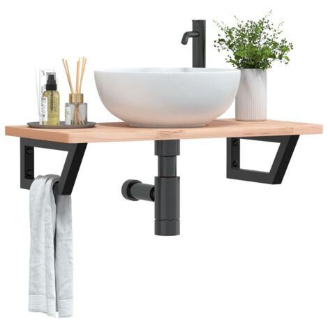 Soportes estante de lavabo 2 unidades trapecio acero negro vidaXL