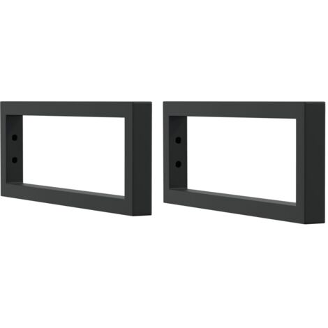 Soportes estante de lavabo 2 uds rectangular acero negro vidaXL