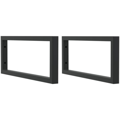 Soportes estante de lavabo 2 uds rectangular acero negro vidaXL