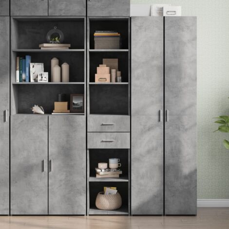 Aparador de madera de ingeniería gris hormigón 40x42,5x185 cm vidaXL