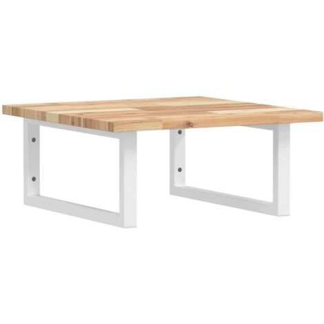 Estante de lavabo de pared acero y madera maciza de acacia vidaXL