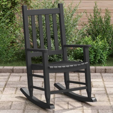 Mecedora para niños madera maciza de álamo negro vidaXL
