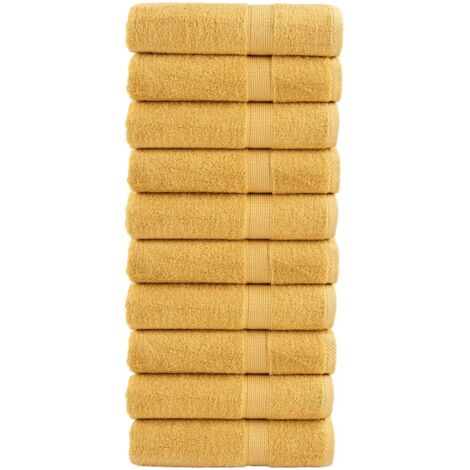 Toallas de mano SOLUND 10 unidades dorado 50x100 cm 600 gsm vidaXL