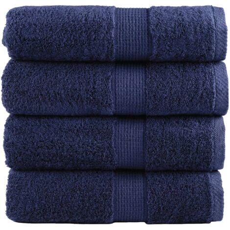 Toallas de mano premium SOLUND, 4 unidades, azul marino, 30 x 30 cm, 600 g/m² vidaXL