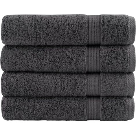 Toallas de ducha SOLUND 4 unidades antracita 70x140 cm 600 gsm vidaXL